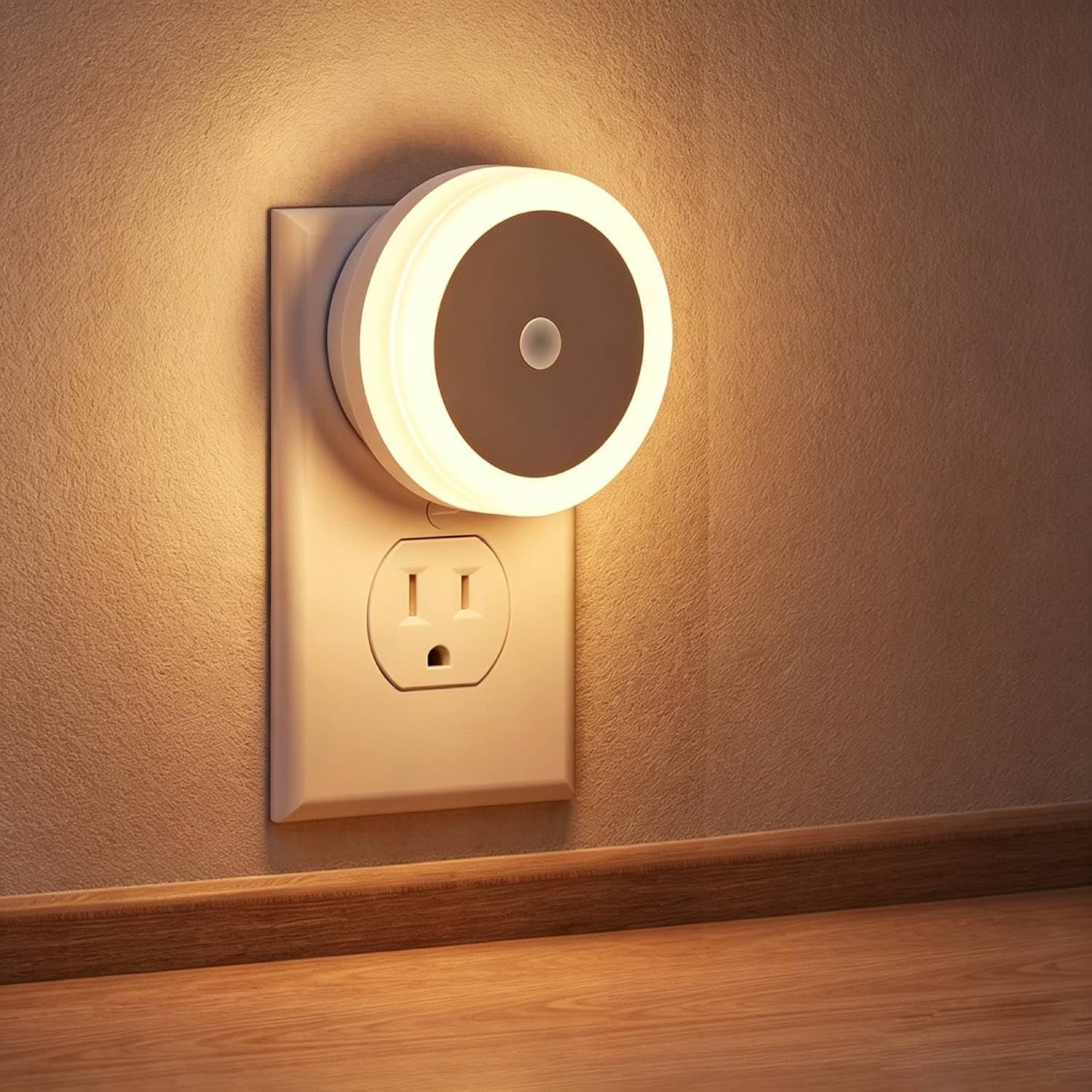 LED Baby Night Lights Plug into Wall [4 Pack] Light Sensors | LED Night Light for Kids Room, Bathroom Stair Lights, Hallway Light, Warm White